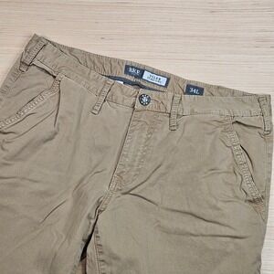 BKE Tyler Straight Mens 34L 34x32Tan Khaki Stretch Chino Pants FPC6105L
